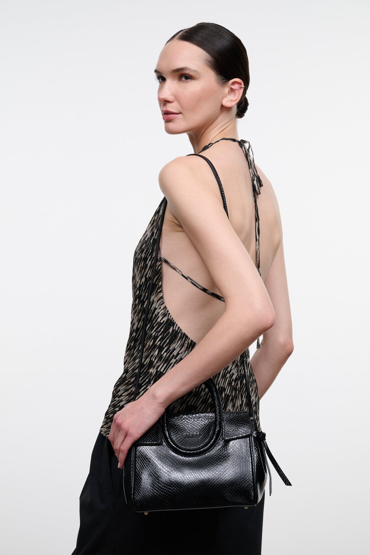 MAUDE MINI CARRYALL | BLACK SNAKE